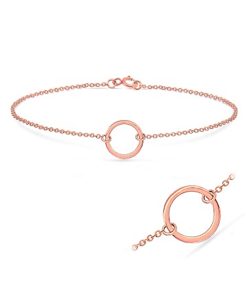 Round Rose Gold Plated Silver Anklets ANK-106-RO-GP